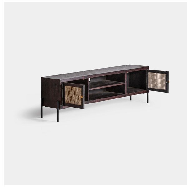 TV stolík z jedľového dreva v čierno-prírodnej farbe 150x50 cm Kenia – Burkina-image-2
