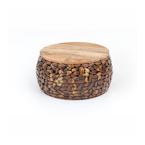 Konferenčný stolík s drevenou doskou WOOX LIVING Caramel, ⌀ 55 cm