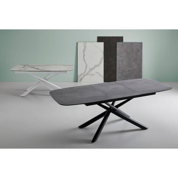 Bielosivý rozkladací jedálenský stôl sømcasa Ness, 160 x 95 cm-image-1