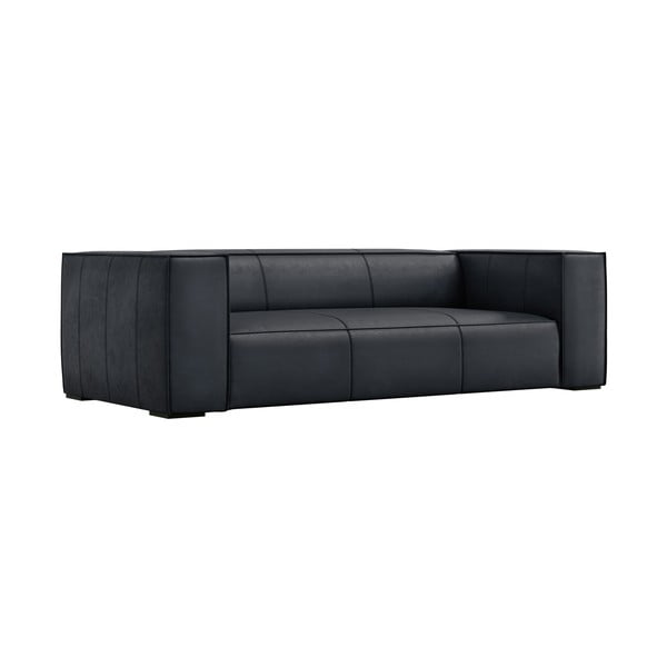 Tmavomodrá kožená pohovka 227 cm Madame – Windsor & Co Sofas-image-1