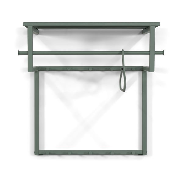 Sivozelený kovový nástenný vešiak s poličkou 76 cm Rizzoli – Spinder Design-image-2
