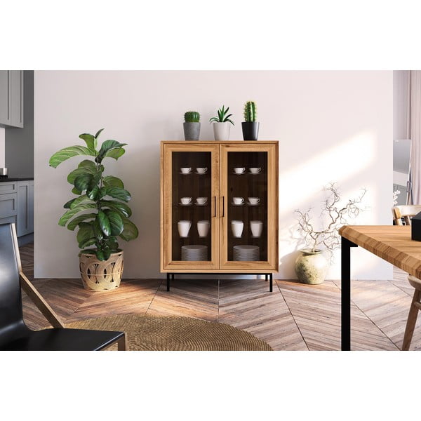 Vitrína z dubového dreva v prírodnej farbe 97x125 cm Abies - The Beds-image-4