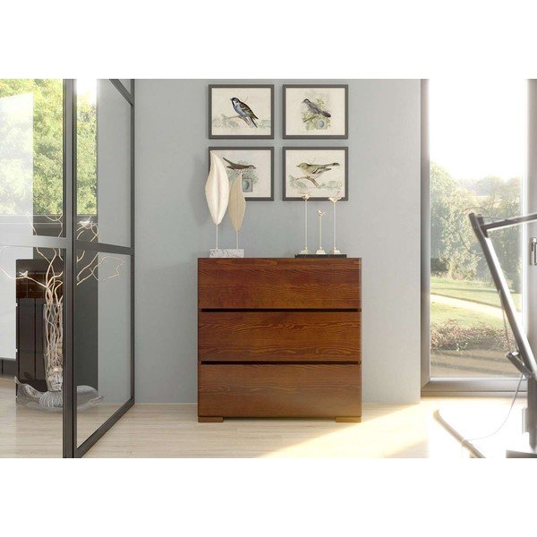 Hnedá komoda z bukového dreva Skandica Sandemo, 80 x 81 cm-image-1