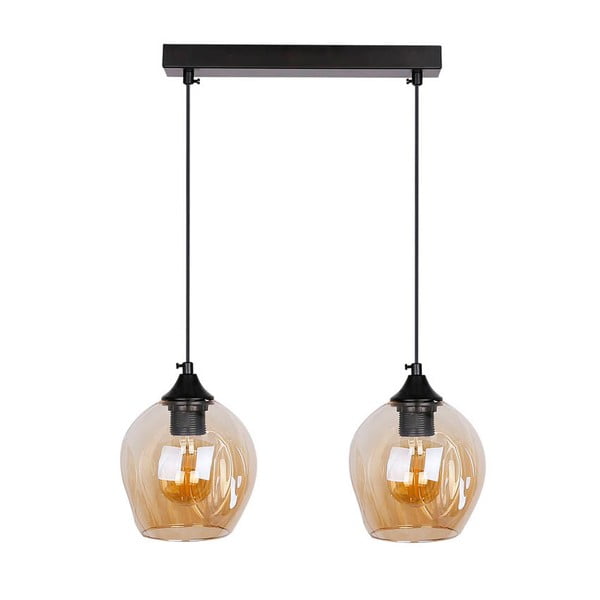 Čierne závesné svietidlo so skleneným tienidlom 14x48 cm Aspa - Candellux Lighting-image-2