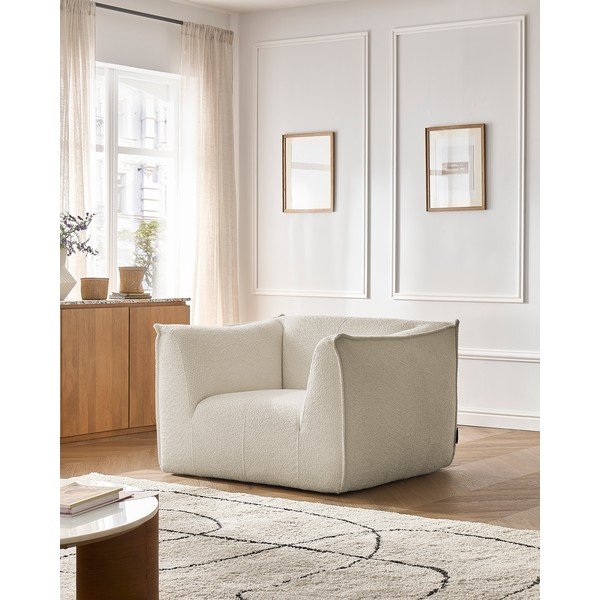 Béžové kreslo z textílie buklé Giorgia – Bobochic Paris-image-1