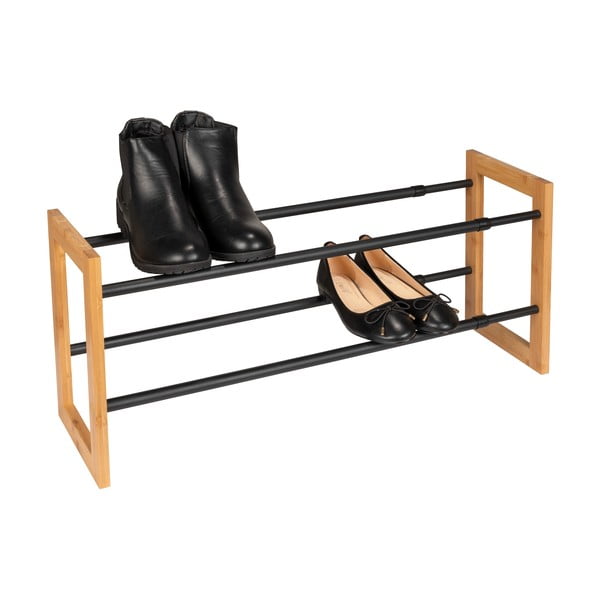 Kovový teleskopický stojan na topánky v čierno-prírodnej farbe Ecori – Wenko-image-4