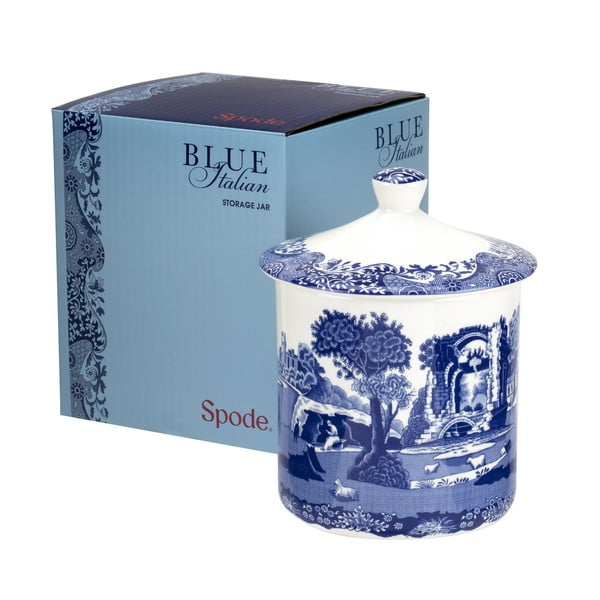 Bielo-modrá porcelánová dóza Spode Blue Italian Giardino