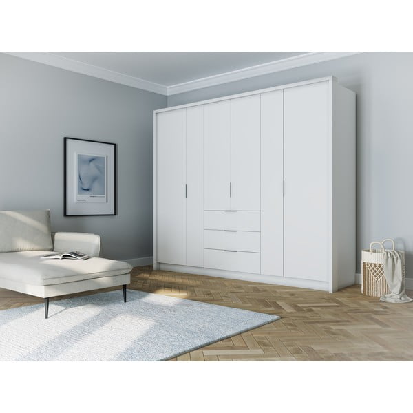 Biela šatníková skriňa 255x217 cm Wells - Cosmopolitan Design-image-1