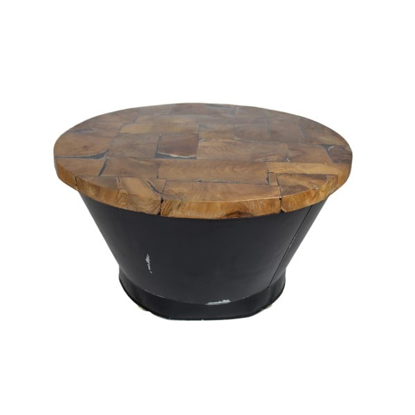 Odkladací stolík z teakového dreva HSM Collection Buckt, ⌀ 75 cm