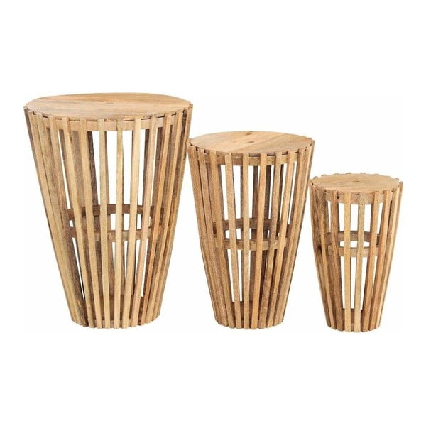 Sada 3 príručných stolíkov z mangového dreva Støraa Sitka
