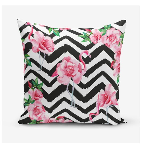 Obliečka na vankúš s prímesou bavlny Minimalist Cushion Covers Stripped Flamingo, 45 × 45 cm