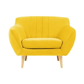 Žlté zamatové kreslo Mazzini Sofas Sardaigne