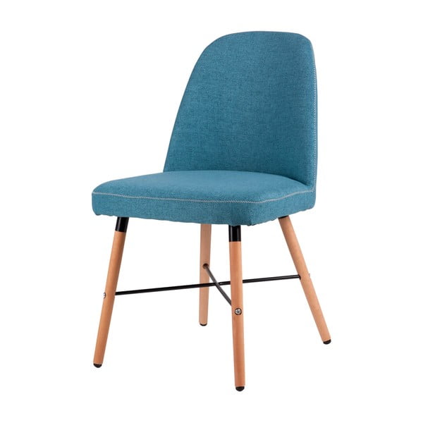 Modrá jedálenská stolička s podnožím z bukového dreva sømcasa Kalia
