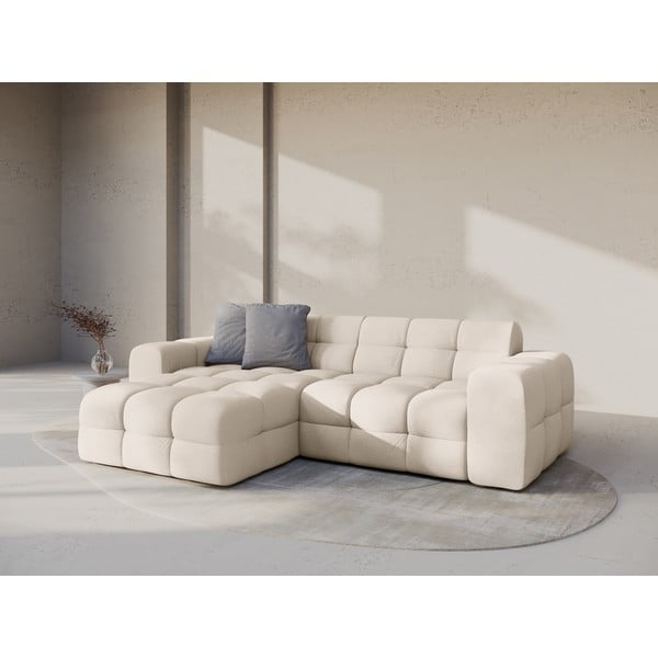 Béžová rohová pohovka (ľavý roh/s leňoškou) Kendal – Micadoni-image-1