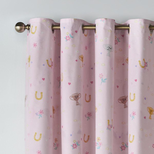 Krémovobiely detský záves 2 ks 168x183 cm Happy Horses – Catherine Lansfield-image-1