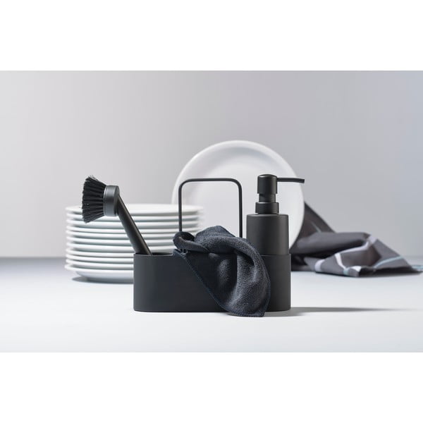 Čierny plastový/silikónový stojan na umývacie prostriedky Singles – Zone-image-1