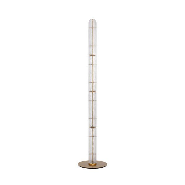 Kovová LED stojacia lampa v mosadznej farbe so skleneným tienidlom (výška  165,5 cm) Gloree – Nova Luce