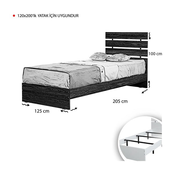 Jednolôžková posteľ v prírodnej farbe 120x200 cm Fuga – Kalune Design-image-3