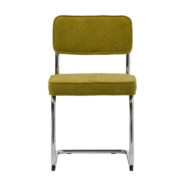 Zelená menčestrová jedálenská stolička Rupert – Unique Furniture-image-4