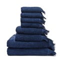 Súprava 6 modrých uterákov a 2 osušiek zo 100 % bavlny Bonami Selection