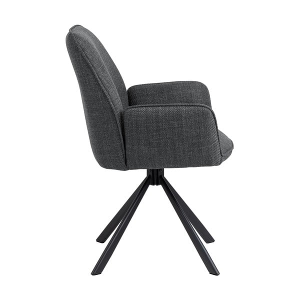 Tmavosivé čalúnené jedálenské kreslá v súprave s podrúčkami 2 ks Glenda – Actona-image-4