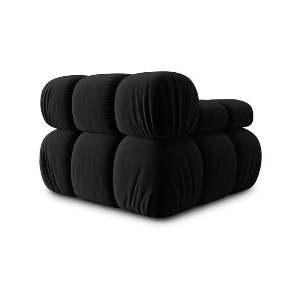 Čierny zamatový modul pohovky (ľavý roh) Bellis – Micadoni Home-image-4