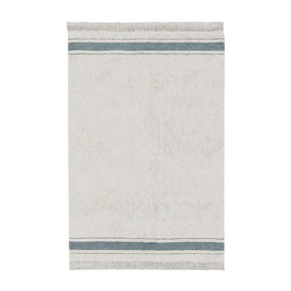 Modro-krémový prateľný ručne tkaný bavlnený koberec 90x130 cm Gastro Vintage Blue – Lorena Canals