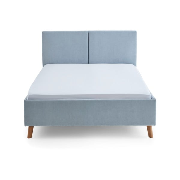 Svetlomodrá čalúnená dvojlôžková posteľ s roštom 140x200 cm Piano – Meise Möbel-image-3