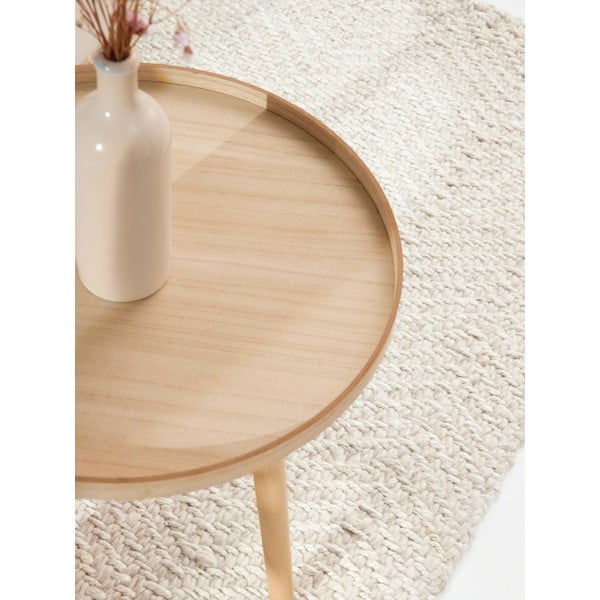 Krémový/slonovinový ručne tkaný behúň s prímesou vlny 80x200 cm Majoli – Elle Decoration-image-3