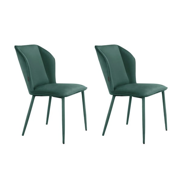 Zelené zamatové jedálenské stoličky v súprave 2 ks Wilma – Støraa-image-4