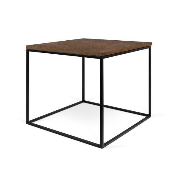 Hnedý konferenčný stolík s čiernymi nohami TemaHome Gleam, 50 cm-image-3
