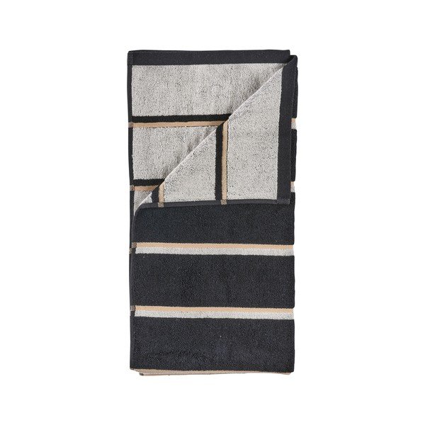 Čierny/svetlosivý bavlnený uterák 50x100 cm Sauna – Zone