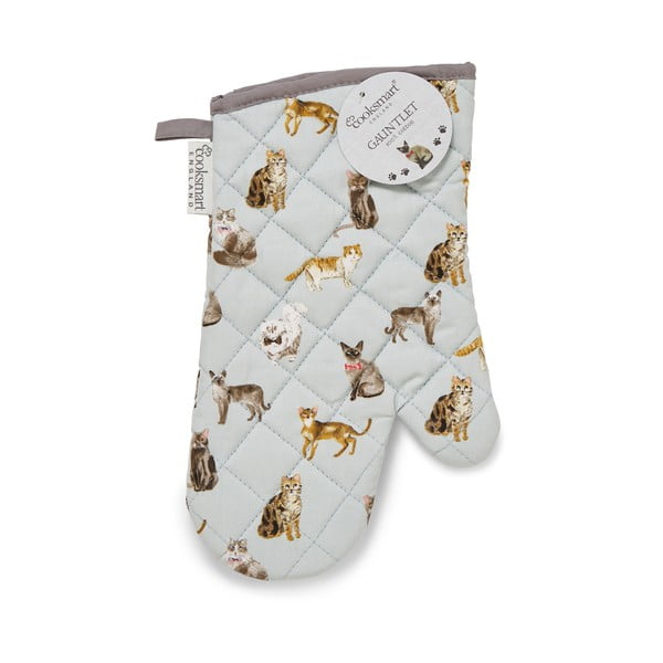 Modrá bavlnená kuchynská rukavica Cooksmart ® Curious Cats-image-2