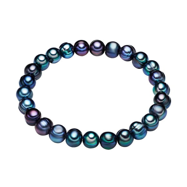 Modrý perlový náramok Chakra Pearls Gloss, 17 cm