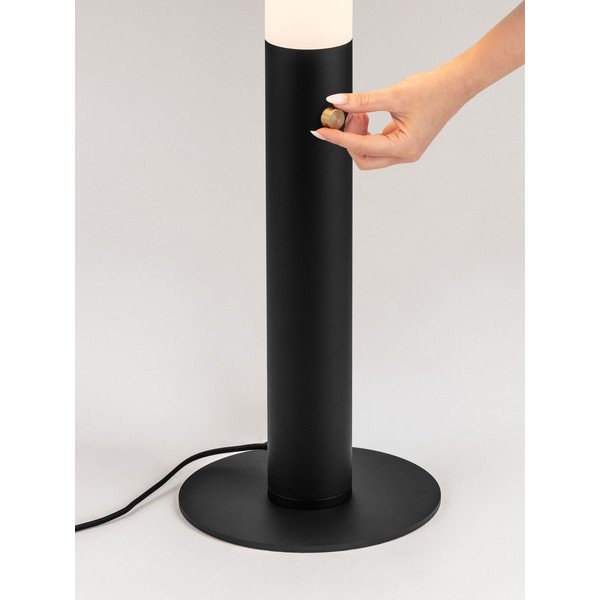 Matne čierna oceľová LED stojacia lampa so stmievačom s tienidlom z akrylového skla (výška  141 cm) Glaze – Nova Luce-image-2