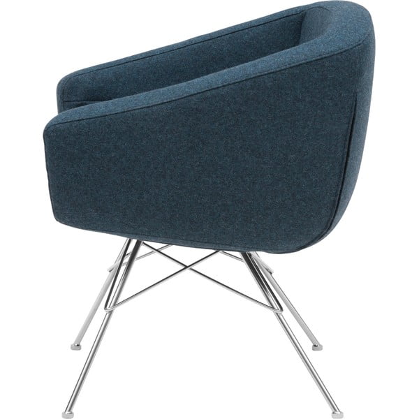 Tmavomodré kreslo Softline Aiko Felt Melange Petrol-image-3