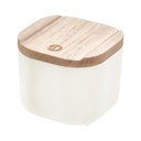 Biely úložný box s vekom z dreva paulownia iDesign Eco, 9 x 9 cm