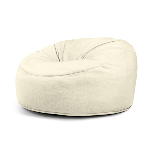 Krémový sedací vak z textílie buklé Om 135 – SLOWDOWN