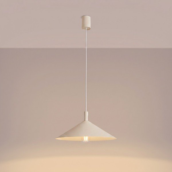 Béžové oceľové závesné svietidlo ø 40 cm Zylo – Sollux-image-3