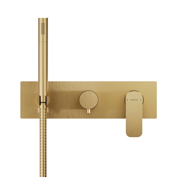 Podomietková sprchová batéria v zlatej farbe (3 výstupy) Spy – Sapho-image-2