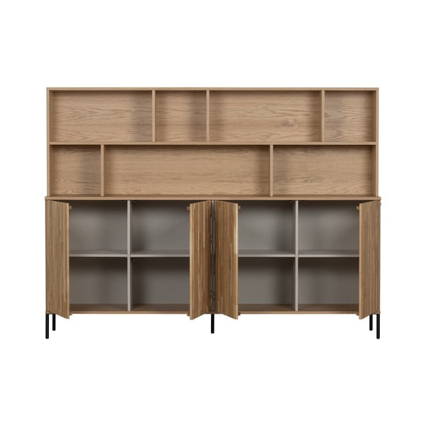 Knižnica v dekore duba v prírodnej farbe 200x150x44 cm Gravure – WOOOD-image-2