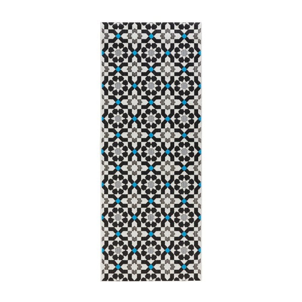 Čierny koberec s modrými detailmi Hansa Home Mosaic