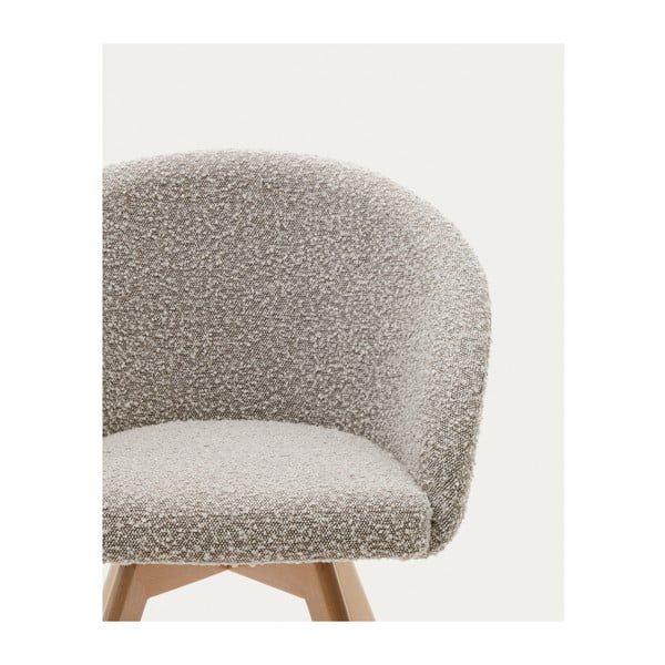 Sivé čalúnené jedálenské kreslo s podrúčkami Marvin – Kave Home-image-2