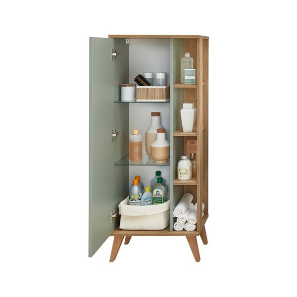 Zelená vysoká kúpeľňová skrinka v dekore duba 51x128 cm Set 963 - Pelipal-image-4