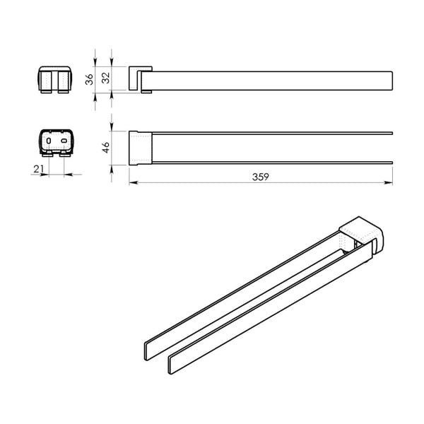 Nástenný kovový držiak na uteráky v zlatej farbe Gedy Pirenei – Sapho-image-1