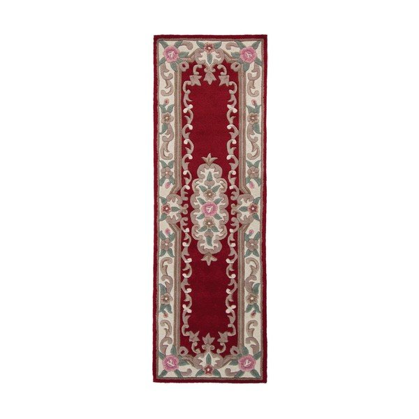 Červený vlnený koberec Flair Rugs Aubusson, 67 x 210 cm