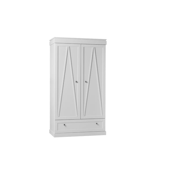 Biela 2-dverová šatníková skriňa Pinio Marie, 112,7 × 205 cm