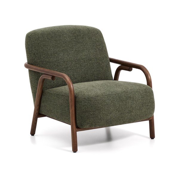 Tmavozelené ženilkové kreslo Sylo – Kave Home