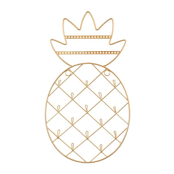 Nástenný stojan na šperky v zlatej farbe Sass & Belle Pineapple