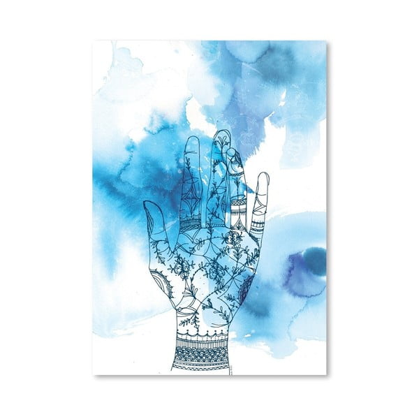Plagát Blue Wash Hand, 30x42 cm